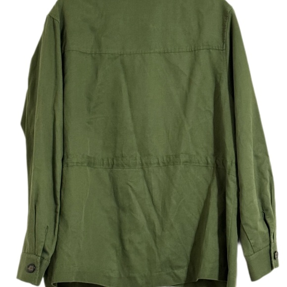 Amour Vert Hathaway Utility Jacket Military Army Green Size Large Linen Blend - Picture 7 of 9